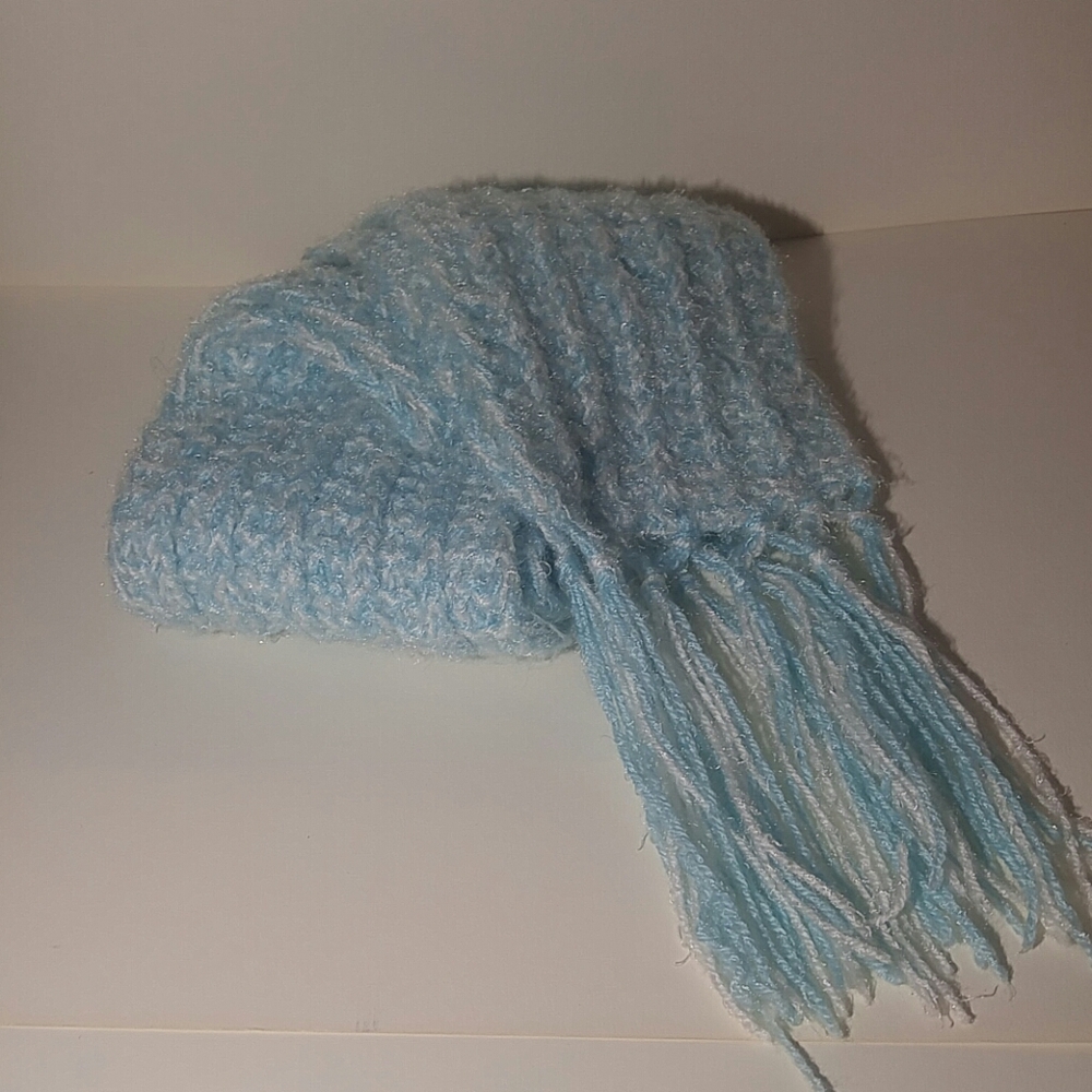 Blue Knit Scarf